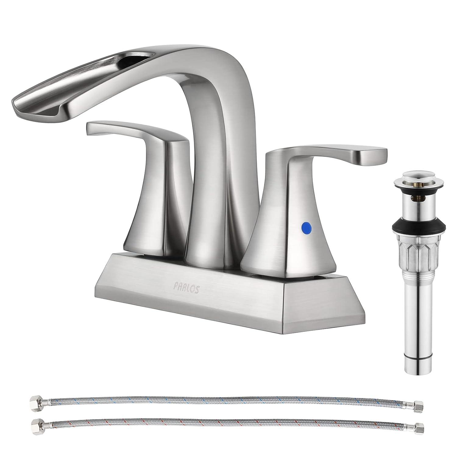 Doris Waterfall Centerset 2-handle Bathroom Faucet with Drain Assembly