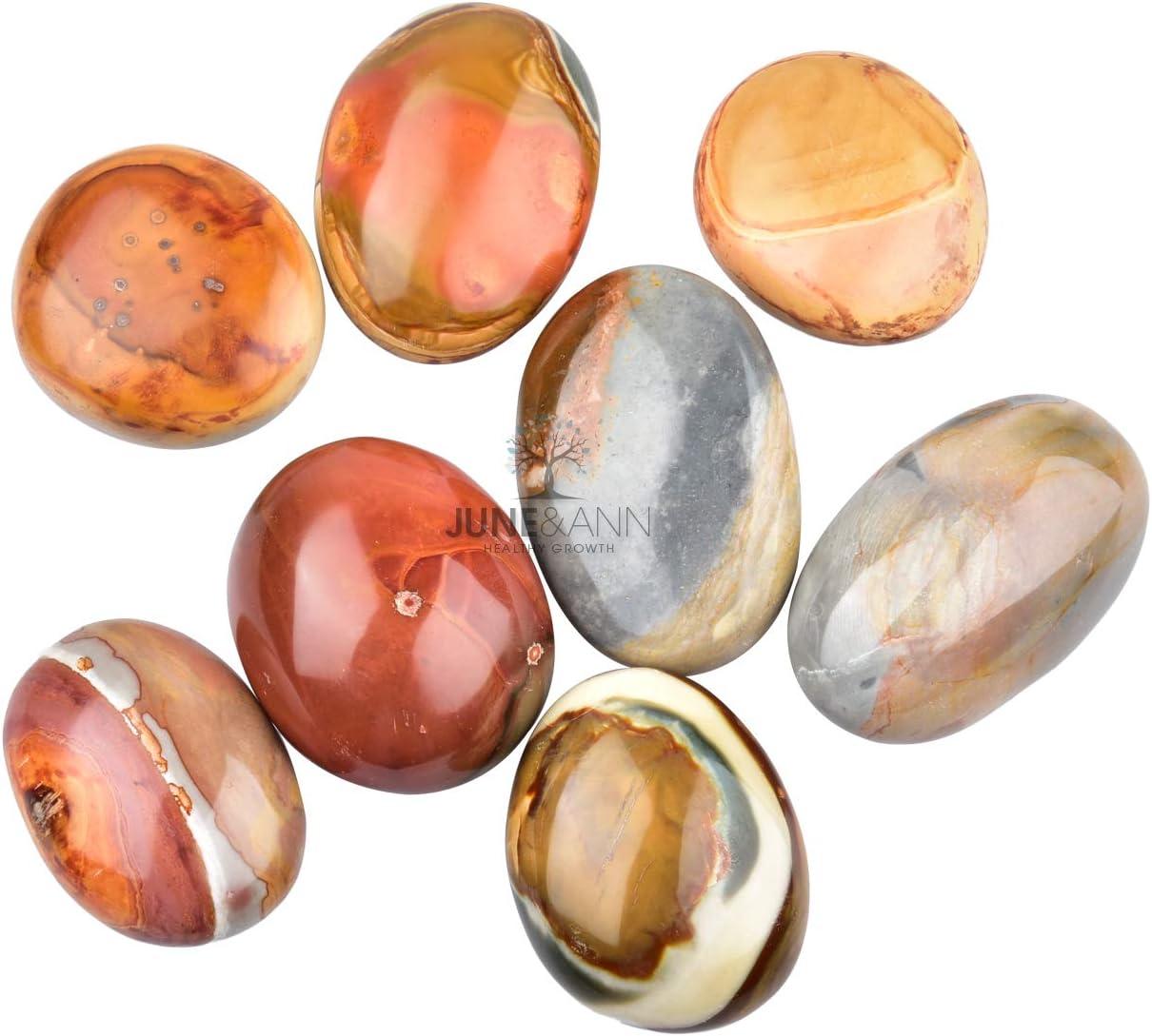 June&Ann Natural Ocean Jasper Palm Stones Healing Gemstone Therapy Worry Crystal Stones for Meditation Chakra Balancing Collection, Irregular Shape