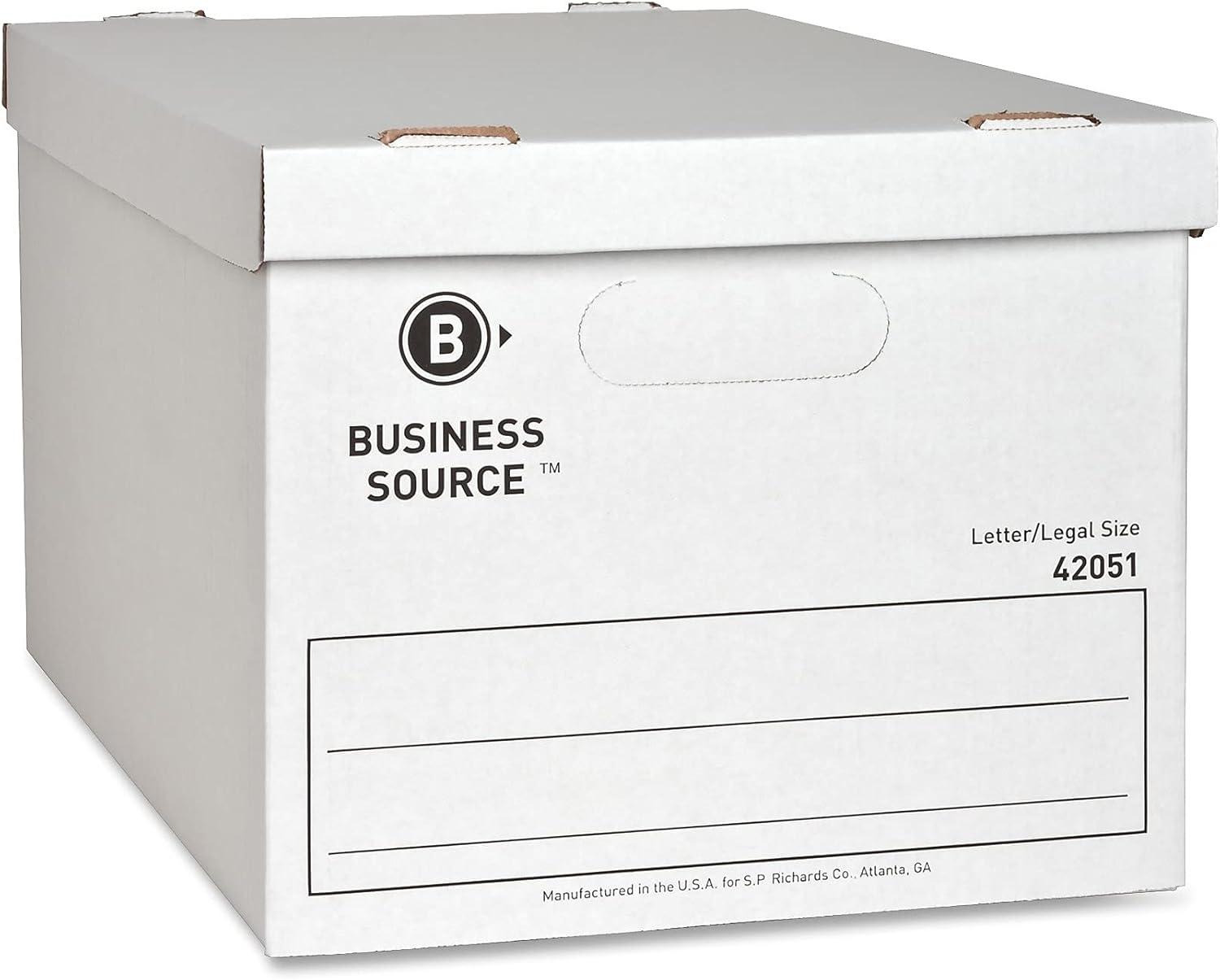 Business Source Storage File, Letter/Legal, 12"x15"x10", White, 12-Pack