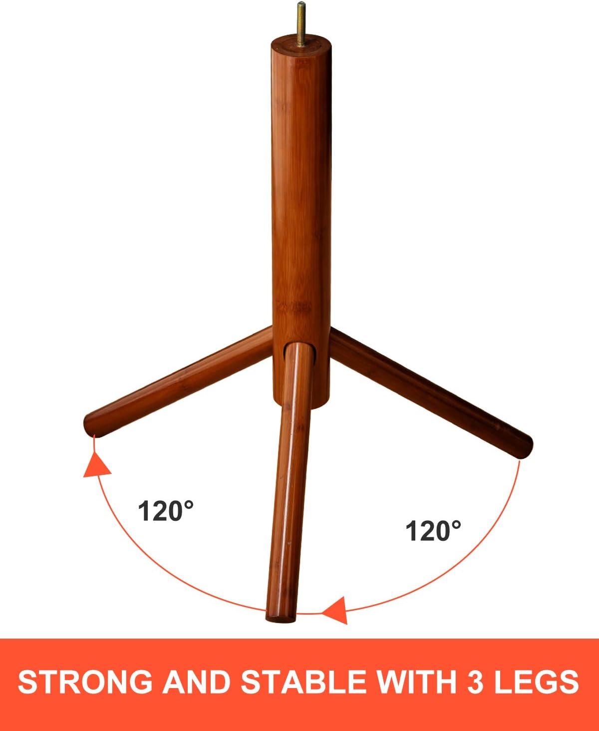 Coat Rack freestanding Stand Bamboo Wooden Coat Tree 8 Hooks 3 Adjustable Standing Jackets Hanger Hallway Corner Parlor(Brown)