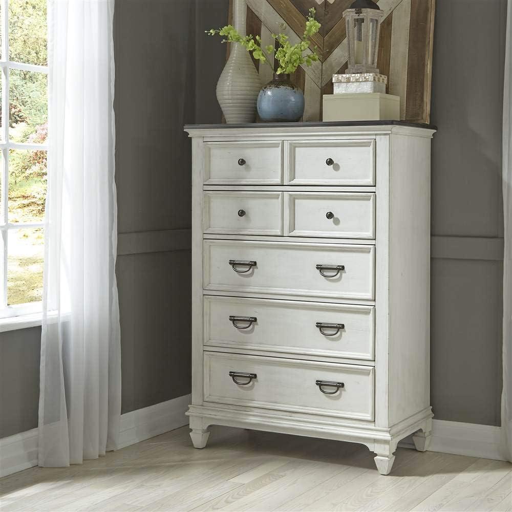 Allyson Park White 5 Drawer Chest