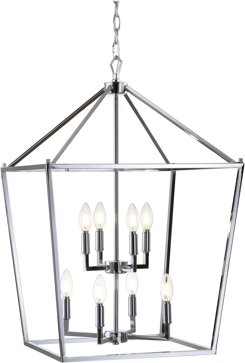 Pagoda 20" Chrome LED Lantern Pendant Light