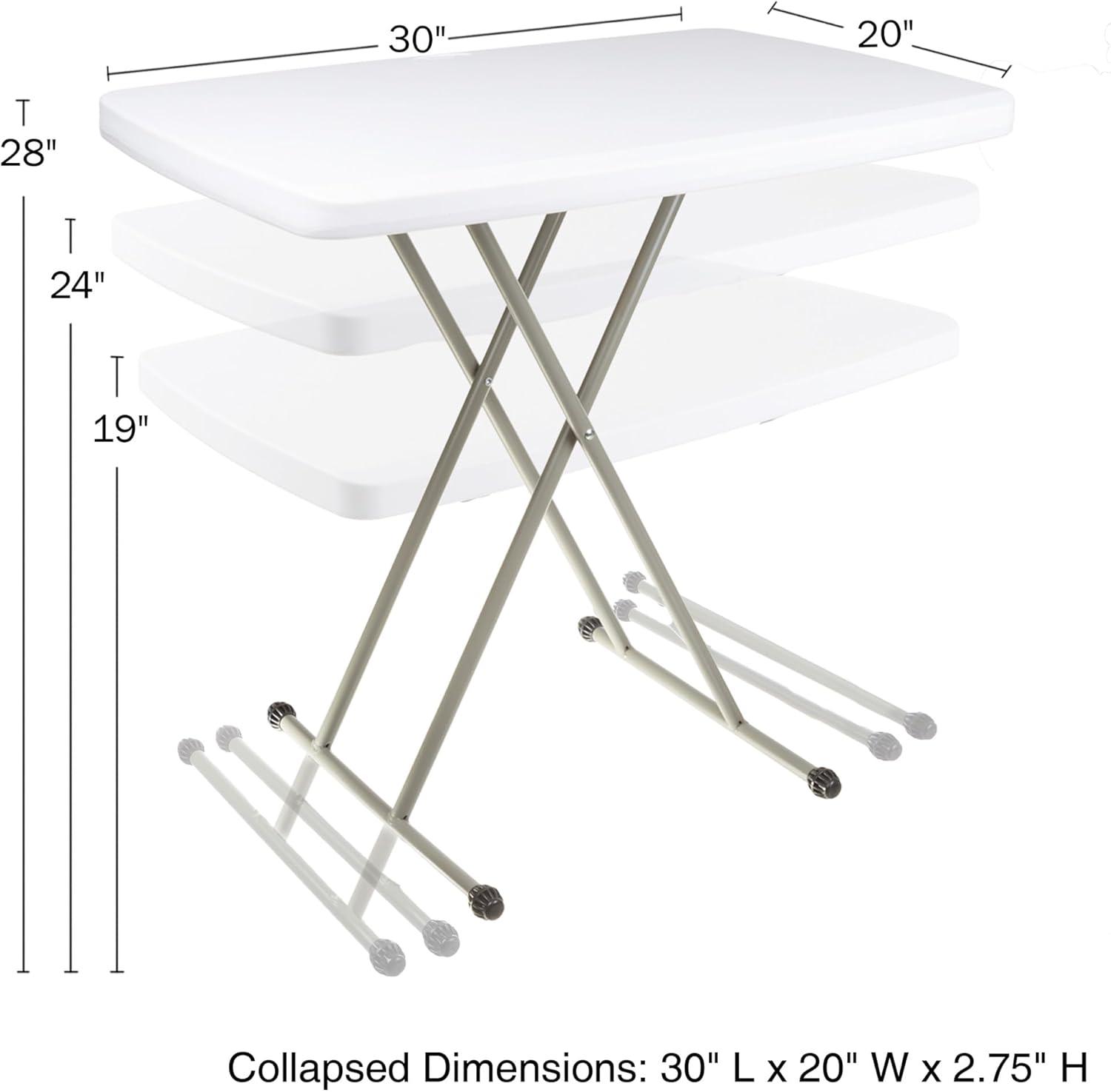 Modern White Foldable Dining Table with High Density Polyethylene Top