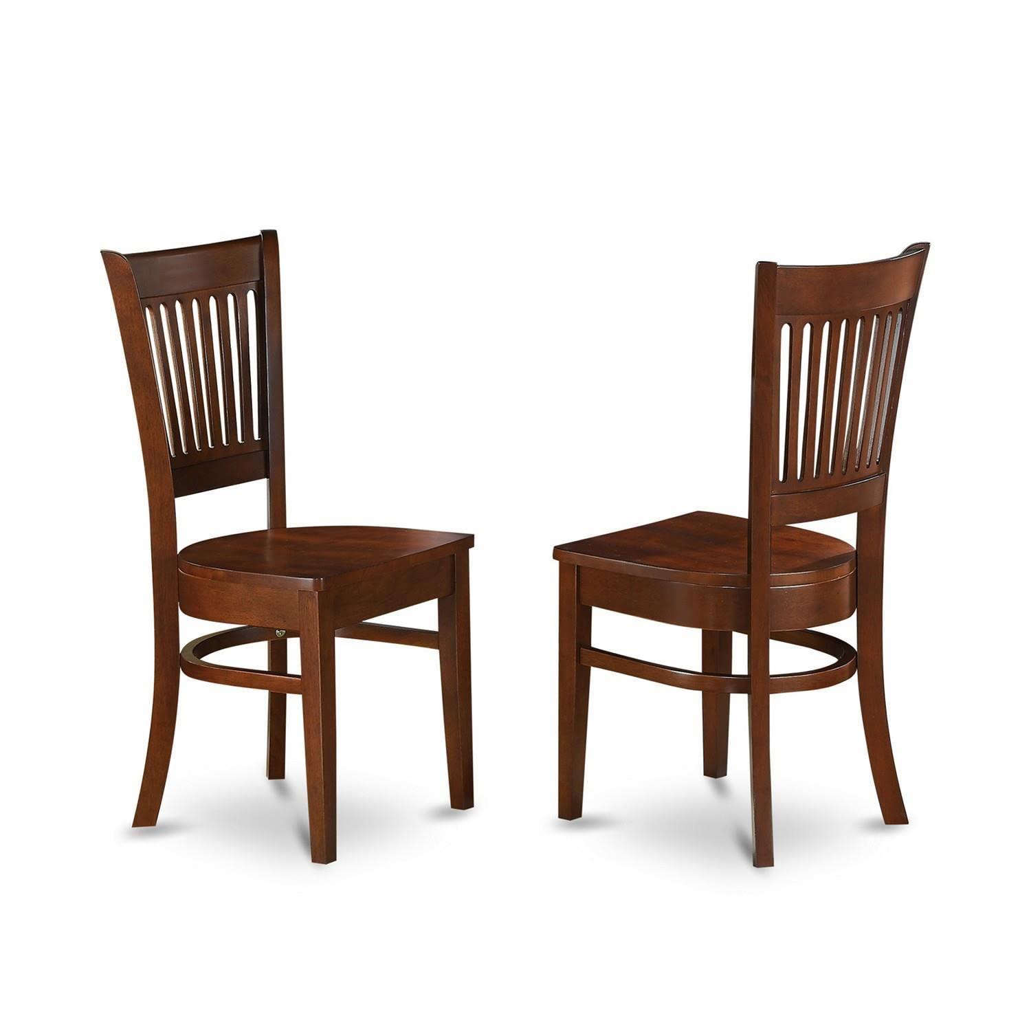 East West Furniture, Vancouver Wood Seat Dining Chairs in Espresso Finish, Set of 2