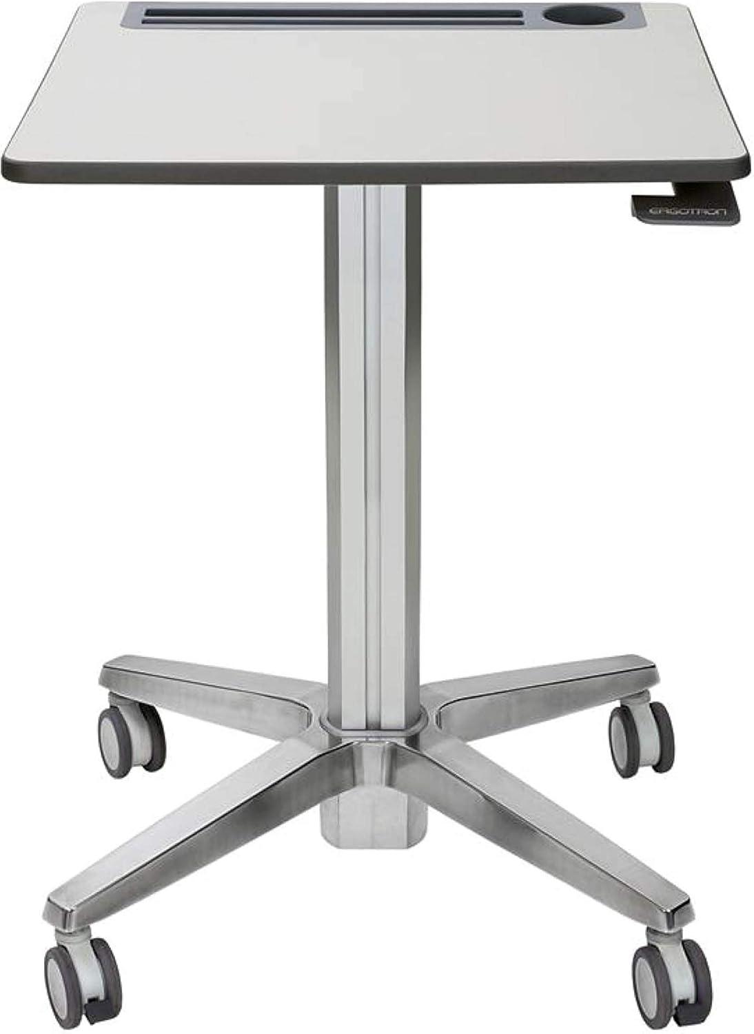 ErgoActive White Adjustable Standing Desk with Cup Holder