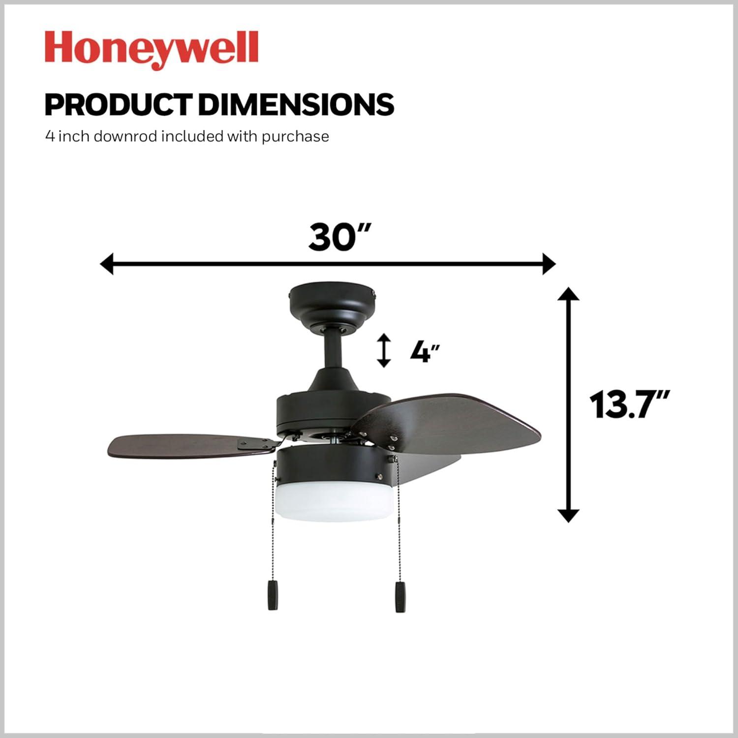 Ocean Breeze 30" 3 Blades LED Ceiling Fan with Light Kit Included