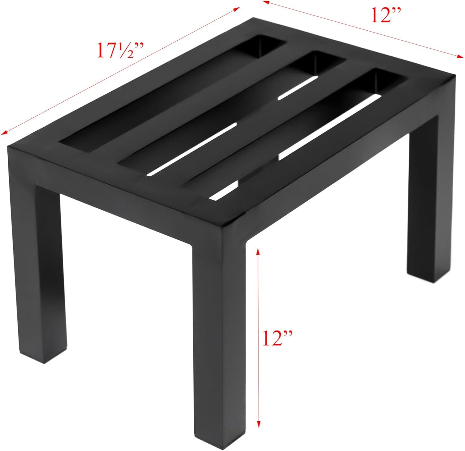 Black Aluminum 330lb Capacity Dunnage Rack for Garage and Kitchen