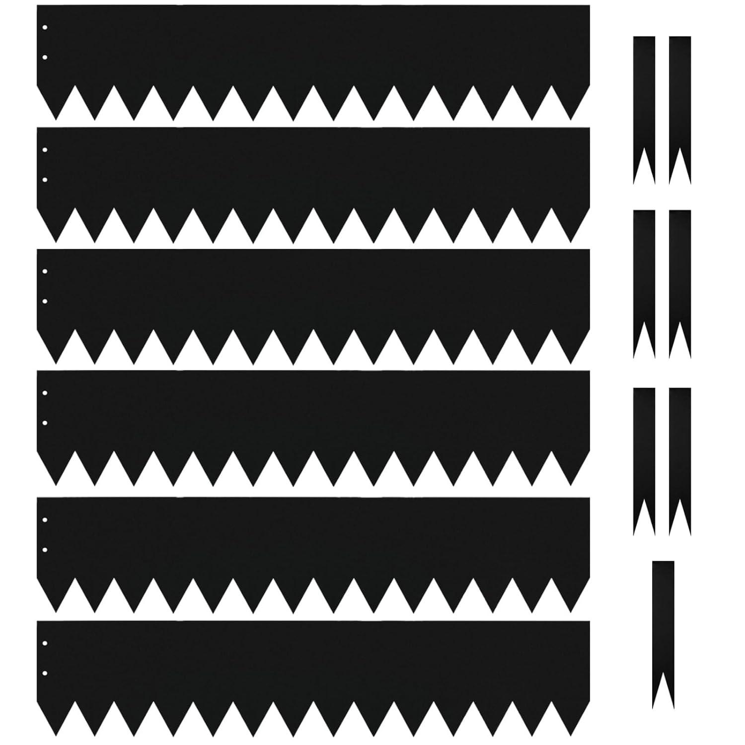 KFFKFF 6 PCS Metal Landscape Edging 40" L x 8" H Galvanized Steel Garden Border Flexible Hammer-In Outdoor Landscaping Edge with 8 Clips for Lawn, Garden, Walkway, Yard (Black)