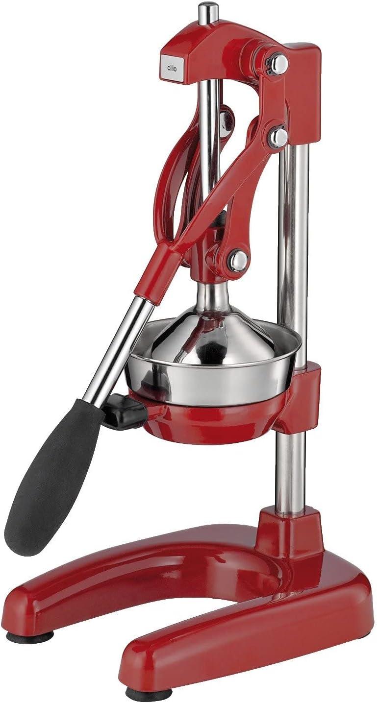 Red Stainless Steel Professional Citrus Juicer with Lever