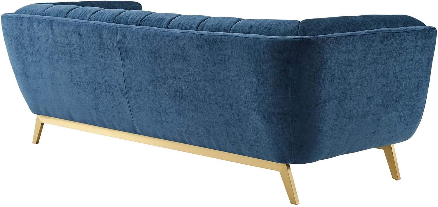 Sofa, Velvet, Blue Navy, Modern Contemporary Urban Design, Living Lounge Room Hotel Lobby Hospitality