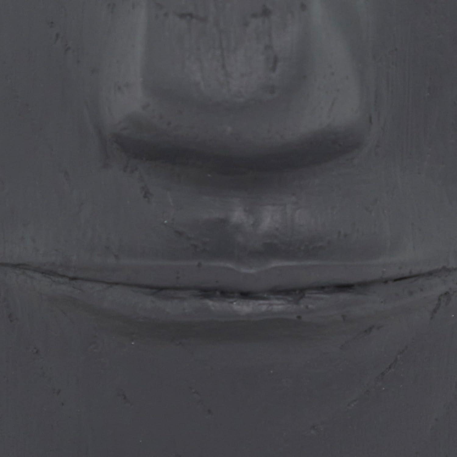 Deco 79 Magnesium Oxide Face Indoor Outdoor Planter Easter Island Large Planter Pot, Planter 13" x 14" x 18", Dark Gray