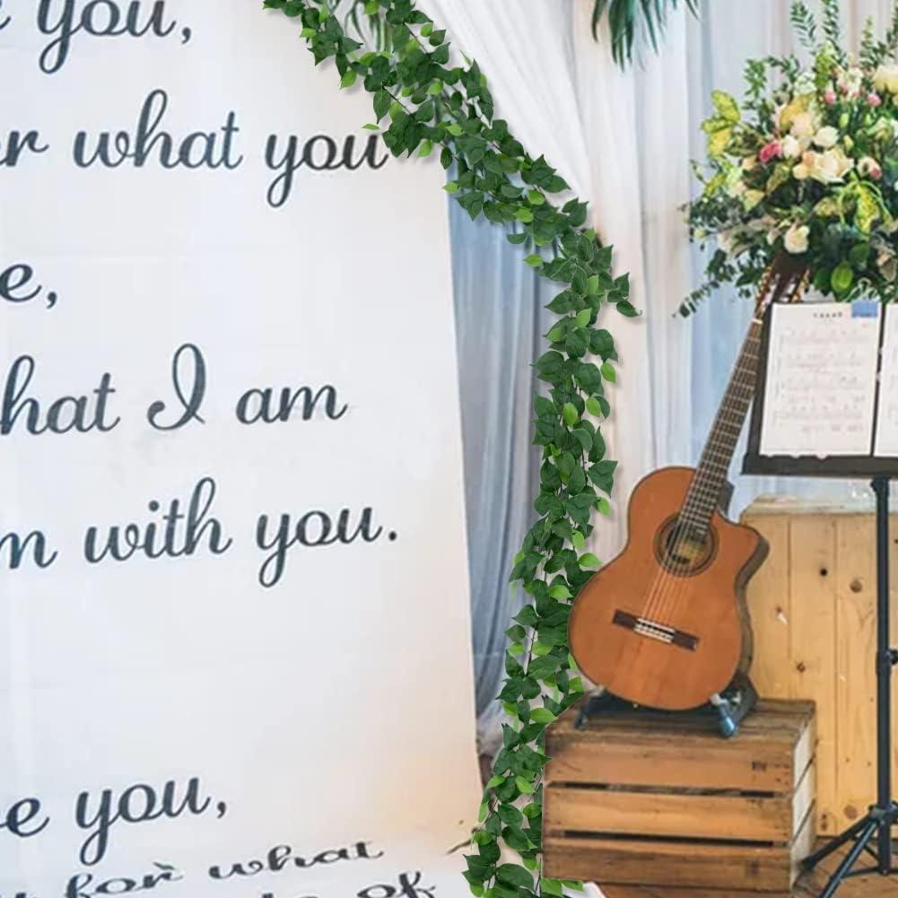 3 Strands Odorless Artificial Ivy Vines Kit, 71" Silk Ivy Garland with Green Leaves, Fake Hanging Plants Greenery Decoration for Bedroom, Windows, Walls, Wedding, Outdoor Decor (Green)