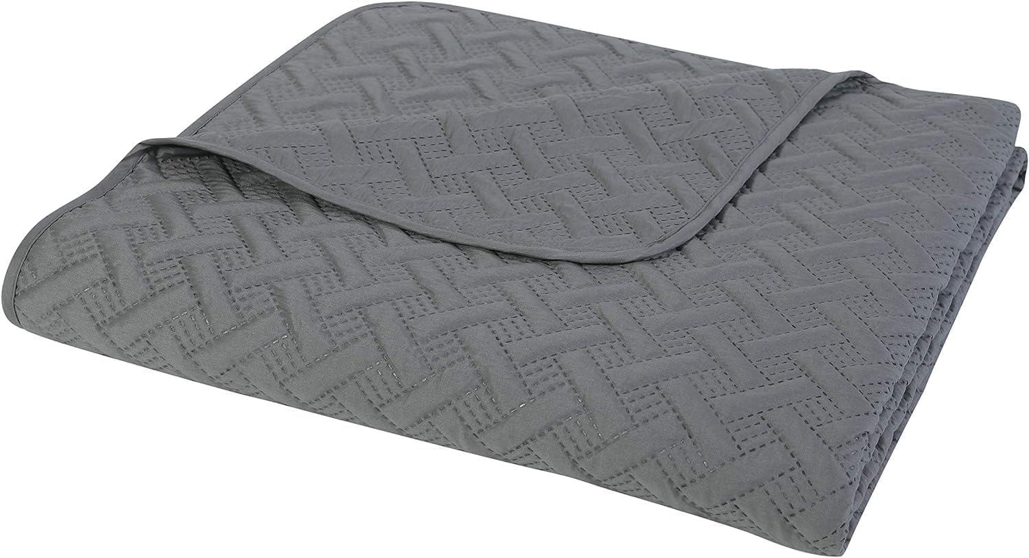 Nina Embossed Basketweave Quilt Set