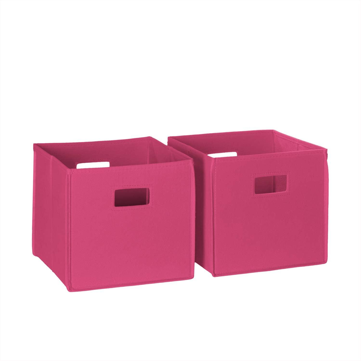 RiverRidge Kids 2pc Fabric Collapsible Storage Cube Organizers with Handles for Playroom Organization