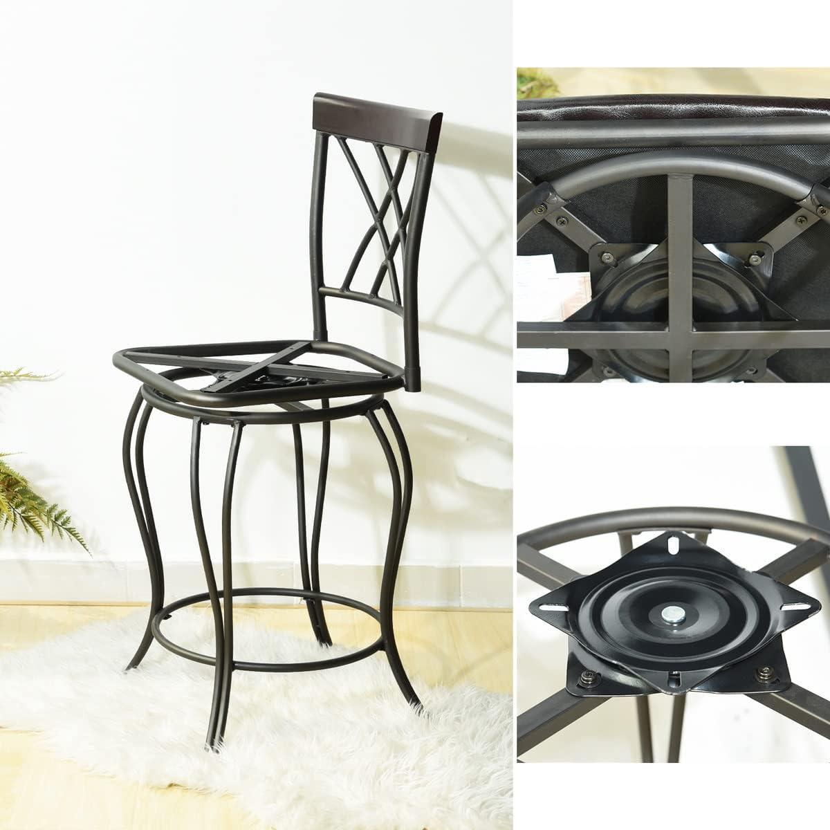 Williston Forge Swivel Upholstered Counter Stool with Both 24"/29" Legs Shipped for Height Adjustable (Set of 2)