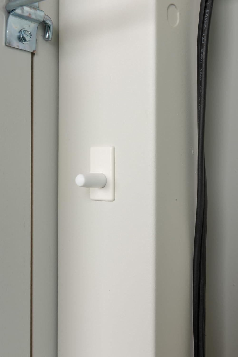 Iron-A-Way AE-42-L Ironing Center - 42 Inch Built-in Swiveling Ironing Board with Electric System, Light and Timer - Left Hinged Door - Flat White