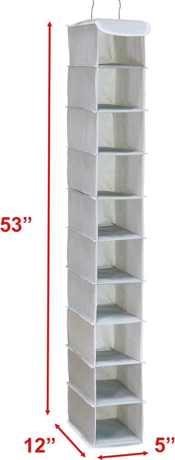 Simple Houseware 10 Shelves Hanging Shoes Organizer Holder for Closet, Grey