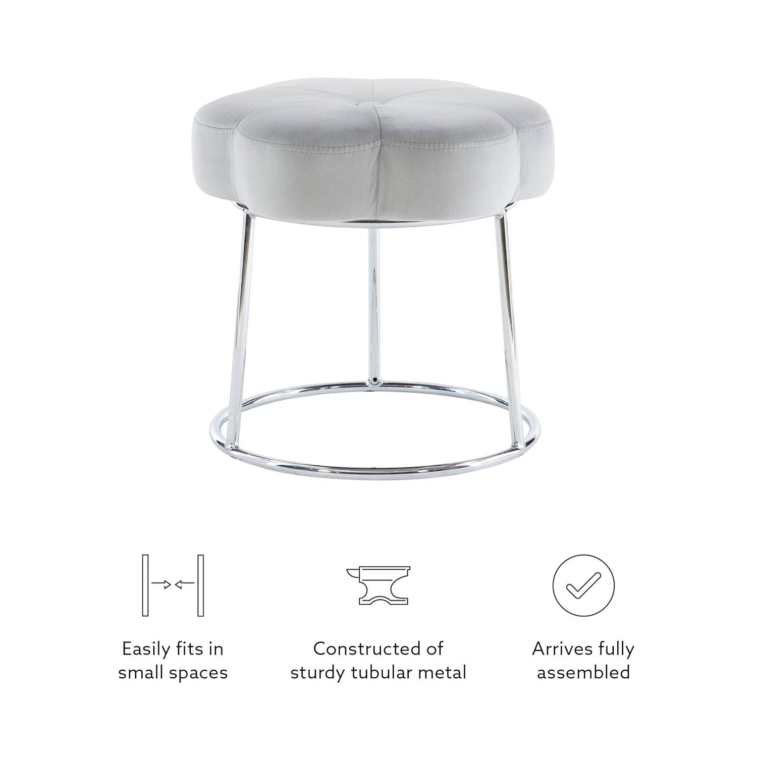 Ciara Flower Cushioned Vanity Stool