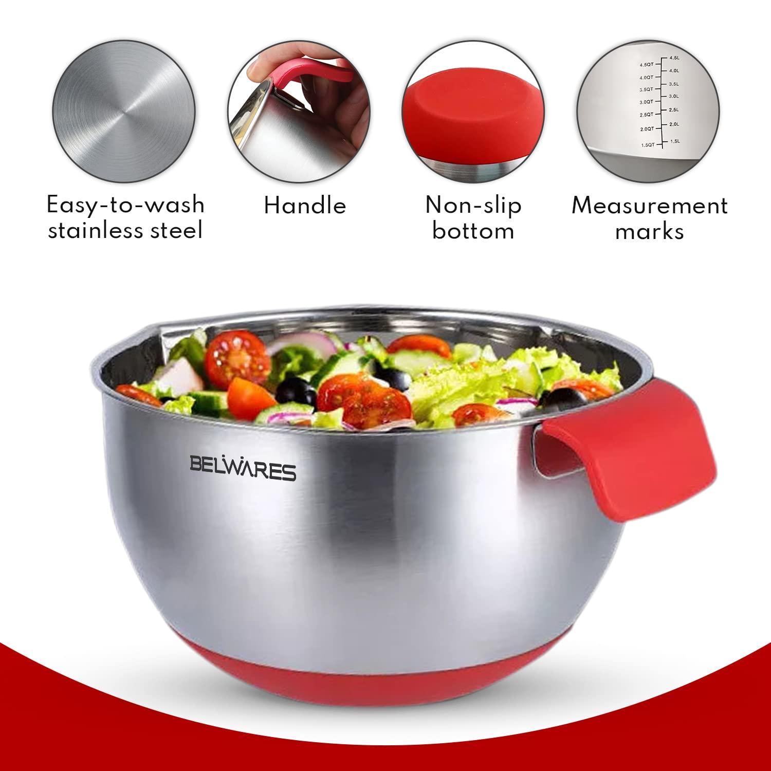 Belwares Stainless Steel Nested Mixing Bowl Set
