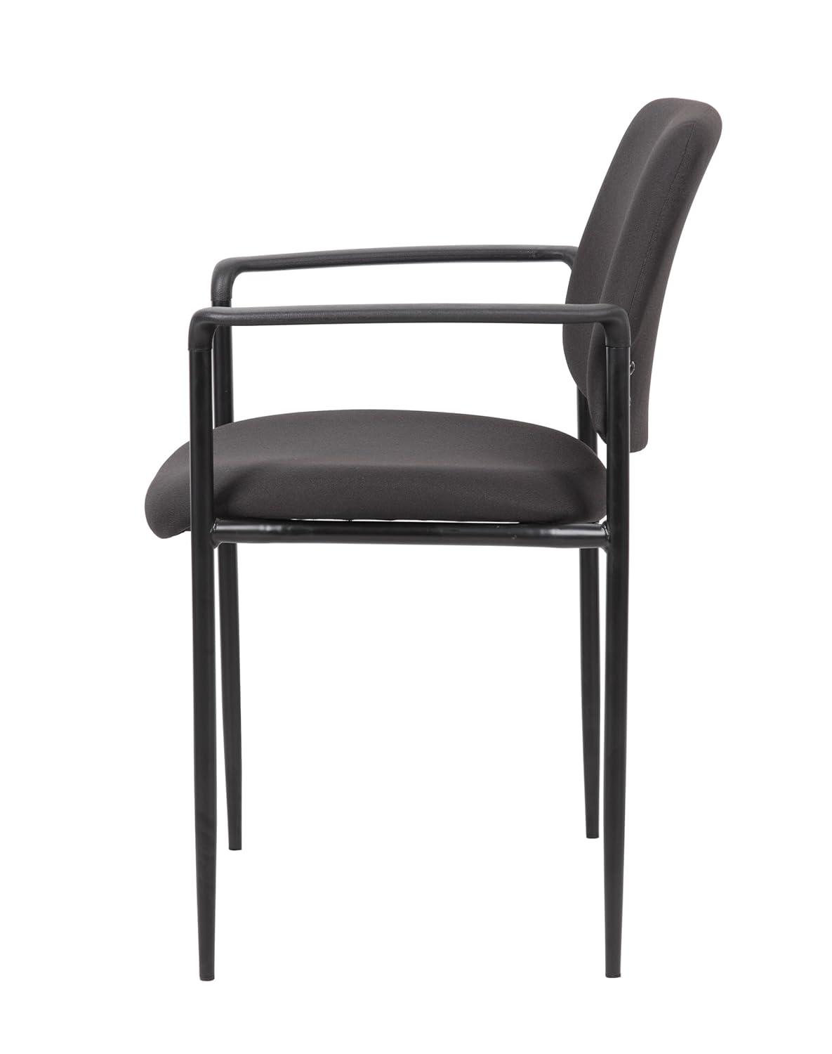 Boss Office Products Stackable Vinyl Seat Reception Chair with Metal Frame