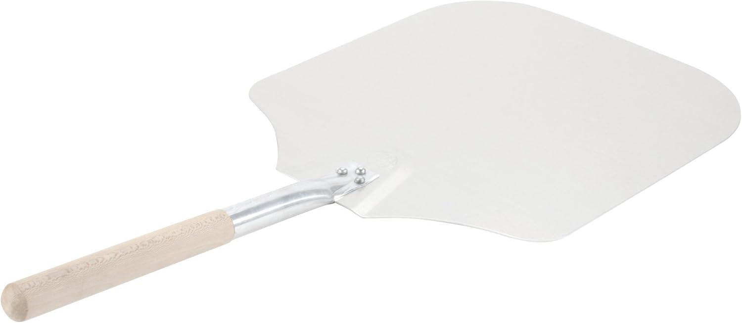 American Metalcraft 2814 28" Aluminum Pizza Peel with 12" Wood Handle, 14" x 16" Large Blade