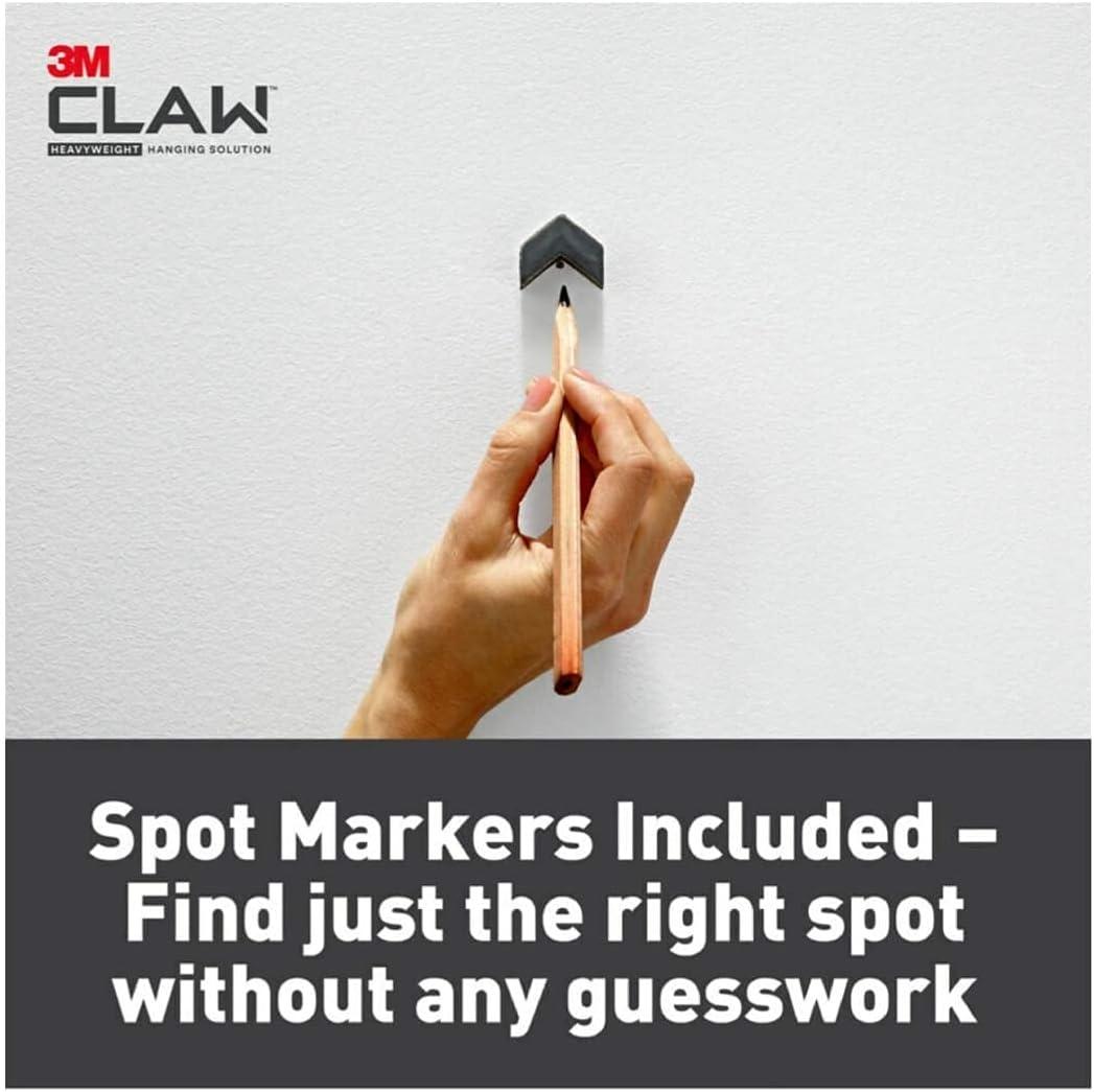 3M Claw Drywall Picture Hanger 65lb with Temporary Spot Marker + 2 hangers and 2 markers: Mirror & Picture Hanging Kit