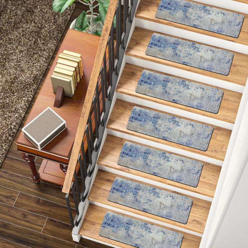 Green Stair Treads Non Slip 15PCS 8"x30" Stair Treads for Wooden Steps
