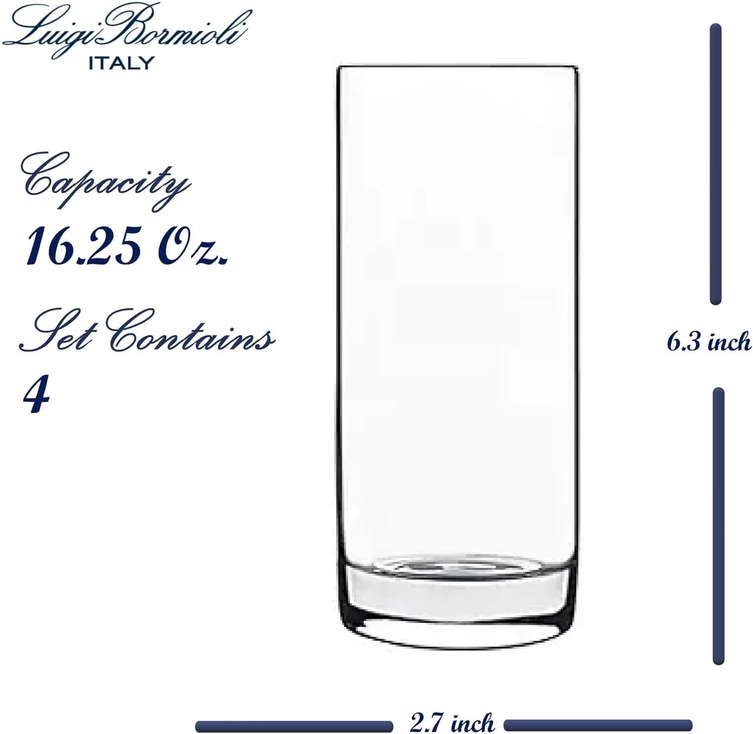 Luigi Bormioli Classico Clear Tall Beverage Glass Set of 4