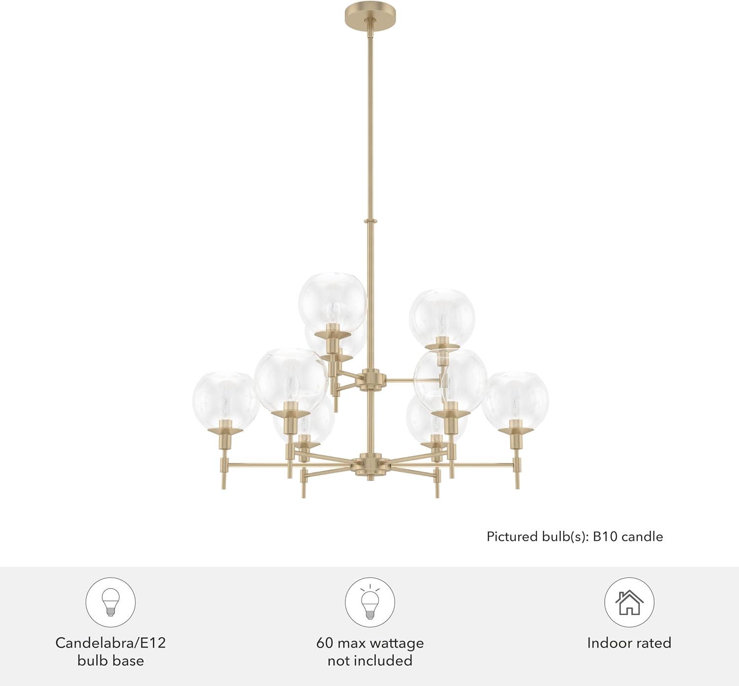 Xidane 9 Light 2-Tier Sputnik Modern Linear Chandelier