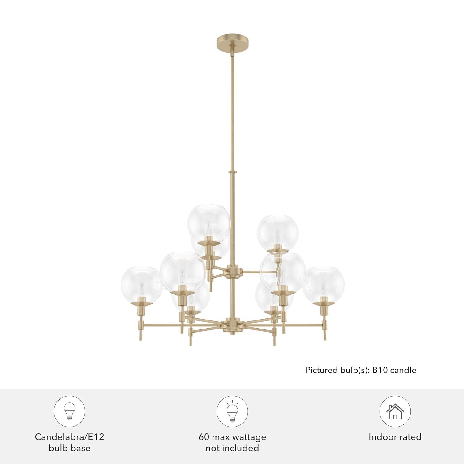 Xidane 9 Light 2-Tier Sputnik Modern Linear Chandelier