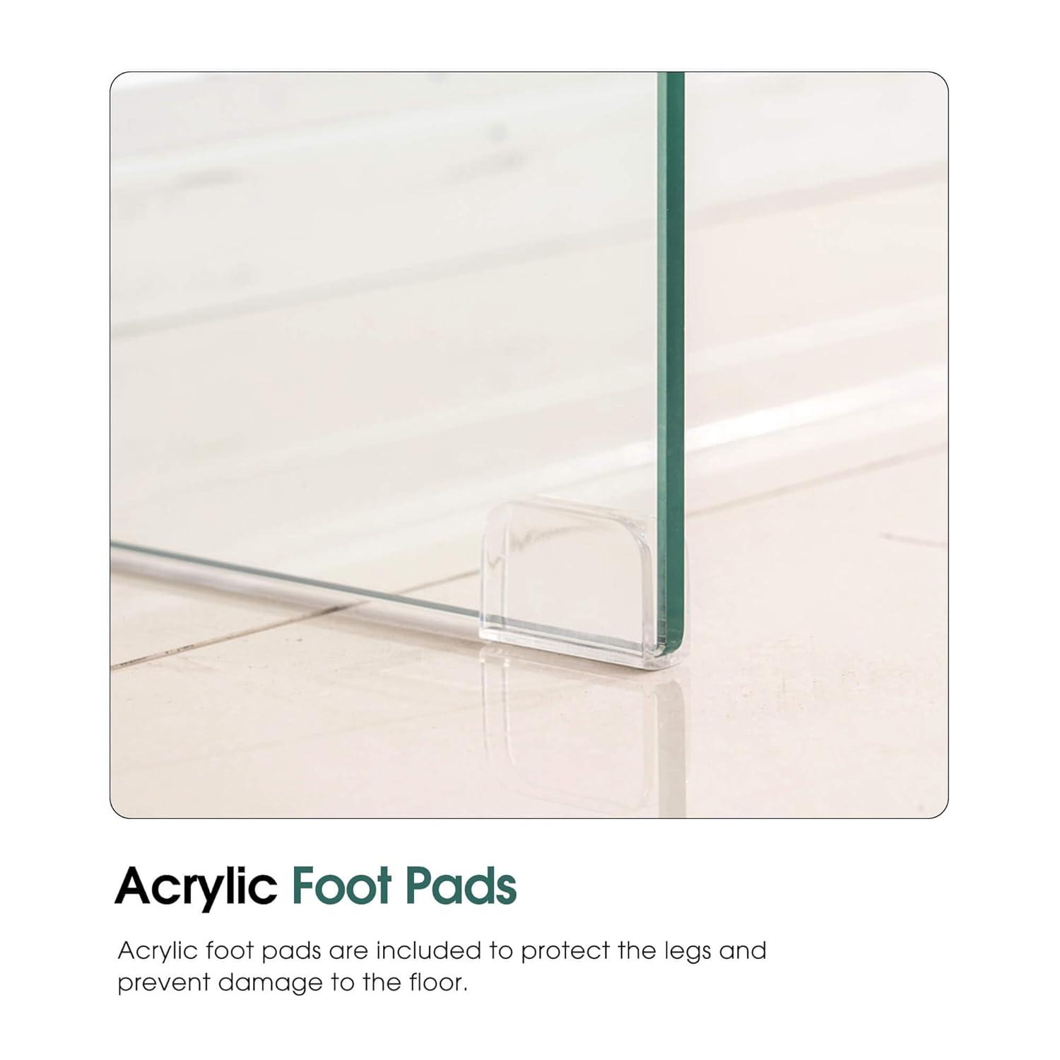 Ivinta Narrow Glass Console Table with Storage Modern Sofa Table Entryway Table Glass Writing Desk Small Computer Desk TV Table Buffet Table Modern Accent Table for Small Space Living Room Hallway