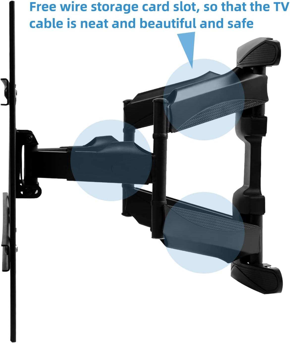 Sylvox Full Motion Outdoor TV Wall Mount for 40-75 inches, with Flexible 6 Articulating Dual Arms for Flat Curved Screen TV