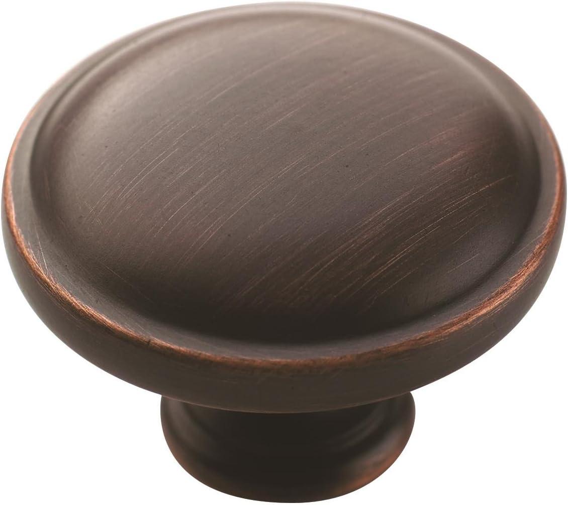 Oil-Rubbed Bronze Round Cabinet Knob with Mounting Hardware