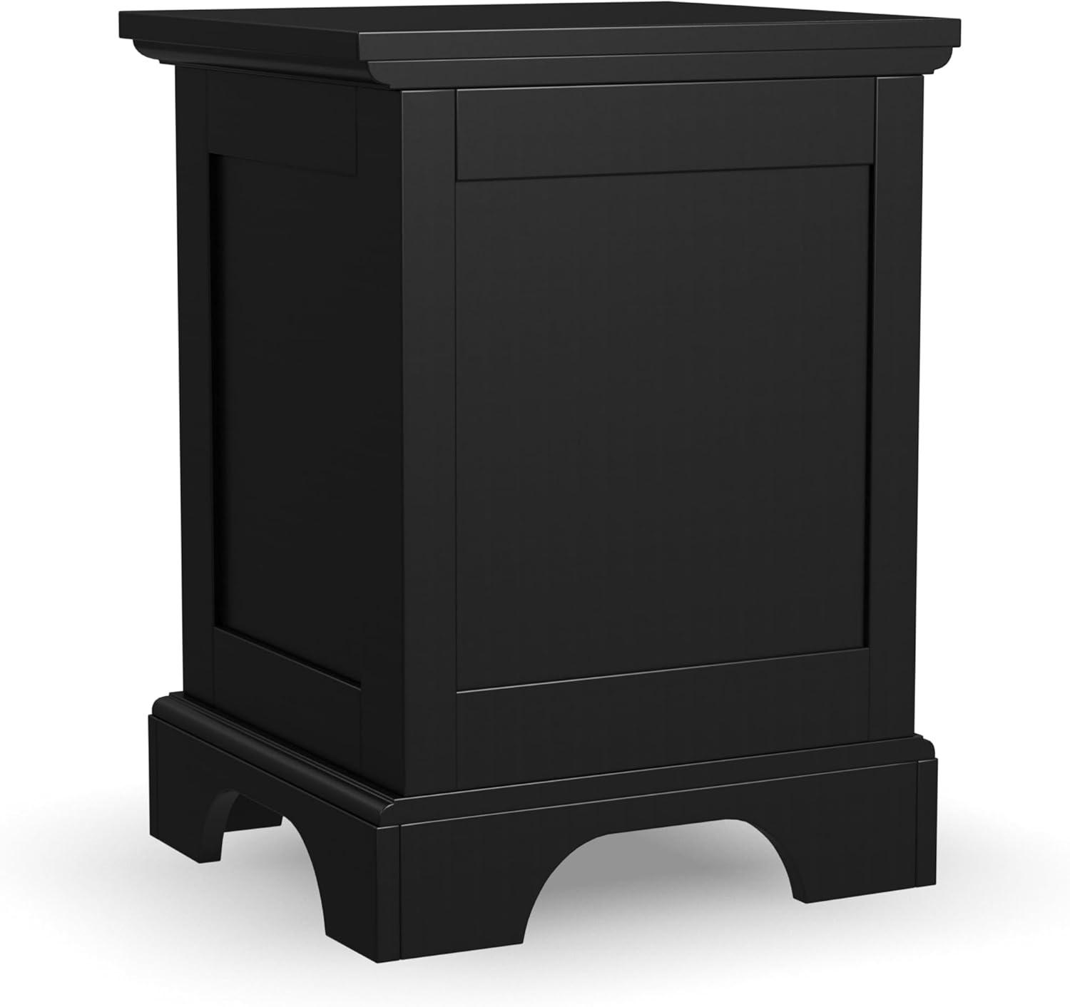 Stately Bedford Black Nightstand with 1 Drawer - Sleek Design