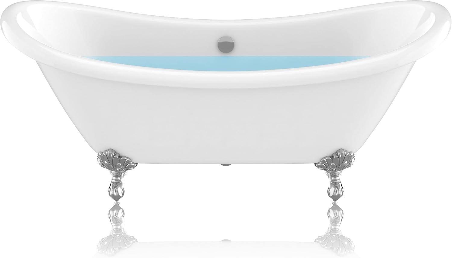 Belissima 69'' White Acrylic Clawfoot Freestanding Bathtub