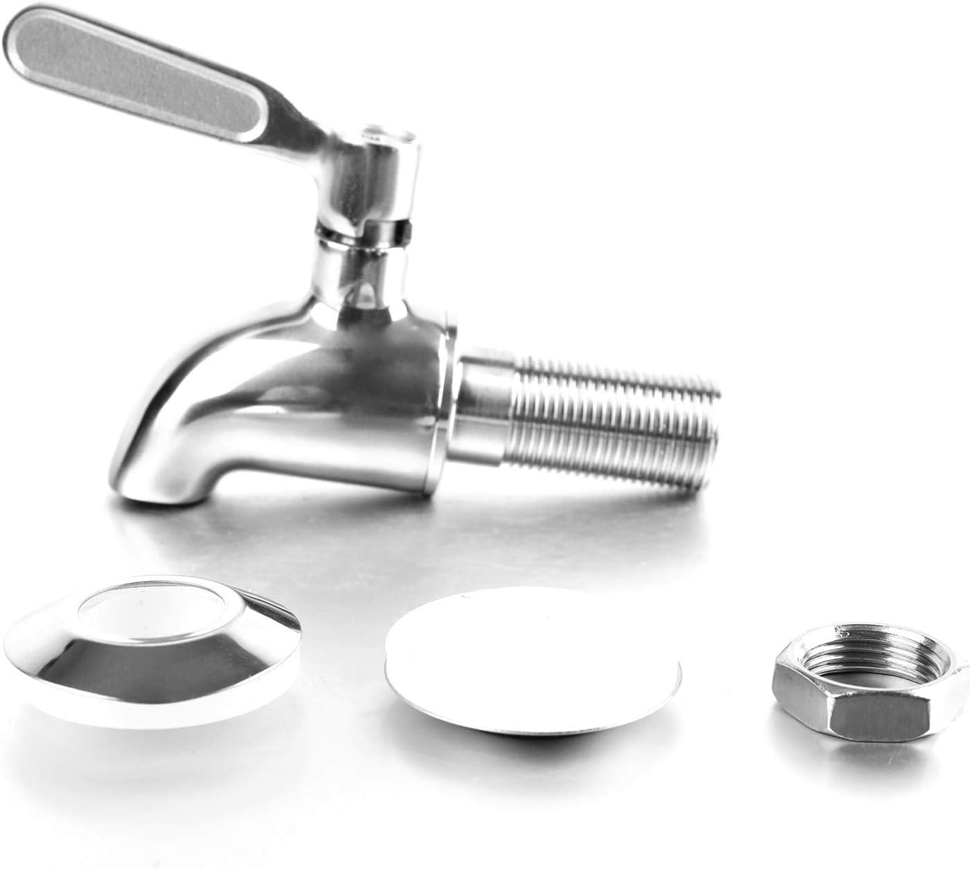 Polished Stainless Steel Beverage Dispenser Replacement Spigot Set