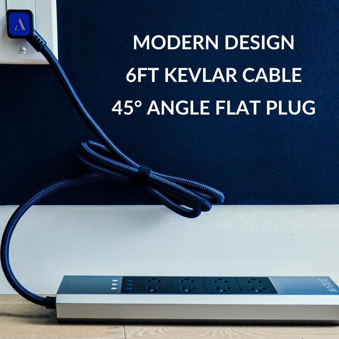 Austere V Series Power 3,000-Joules Surge Protector Power Strip and USB Charger, 8 AC Outlets and 5 OmniPort USB Ports, 6-Ft. Cord, 5S-PS8-US1, 5S-PS8-US1