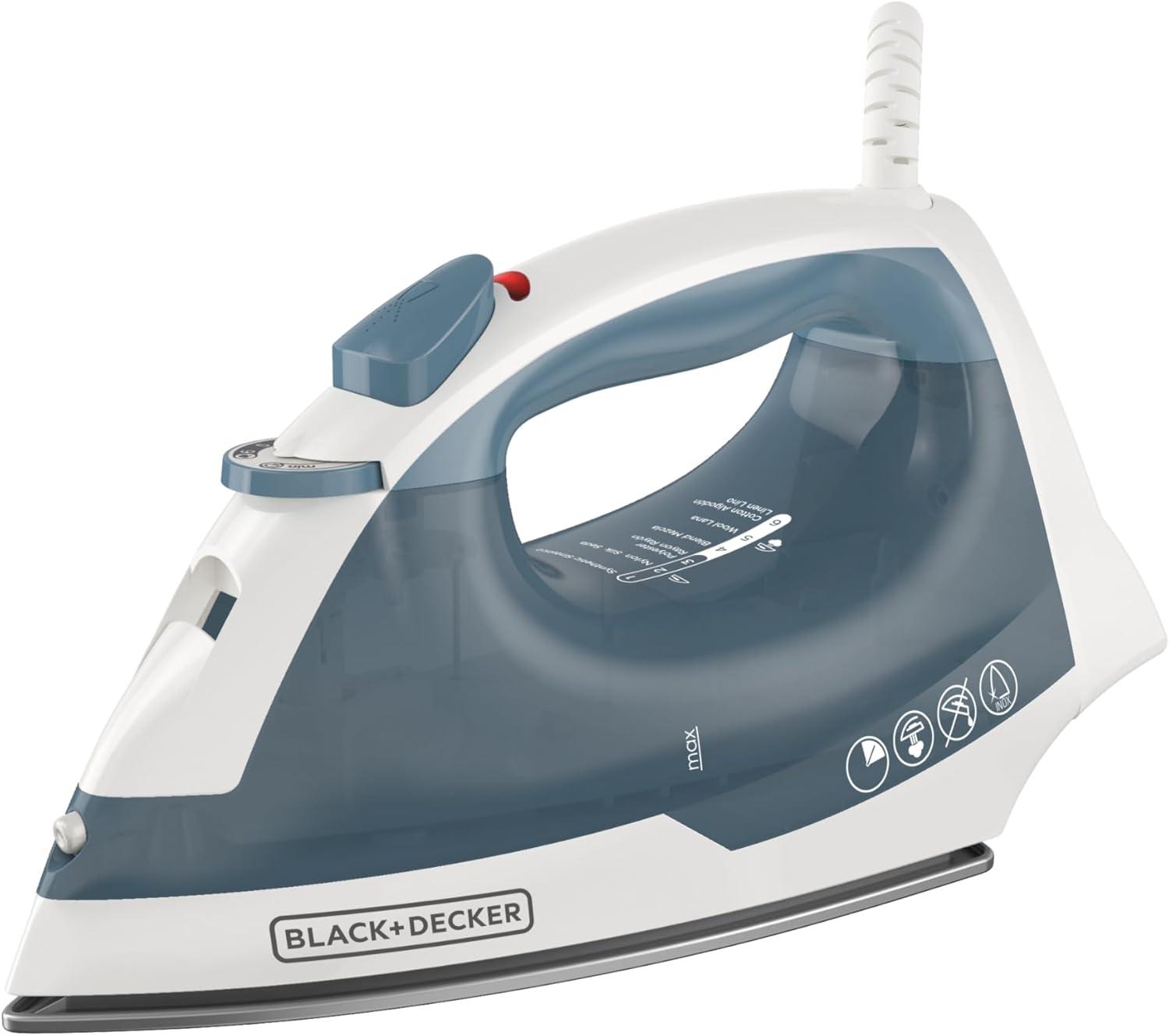 BLACK+DECKER BLACK+DECKER Easy Steam Compact Iron for Clothes, Automatic Shutoff, Nonstick Plate, Light Weight, 1200 Watts