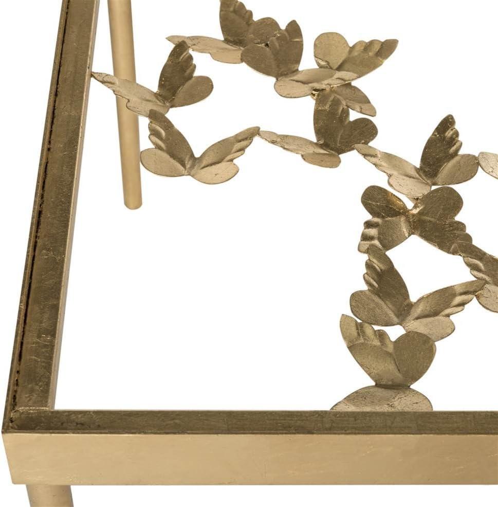 Rosalia Butterfly Coffee Table - Gold/Tempered Glass - Safavieh