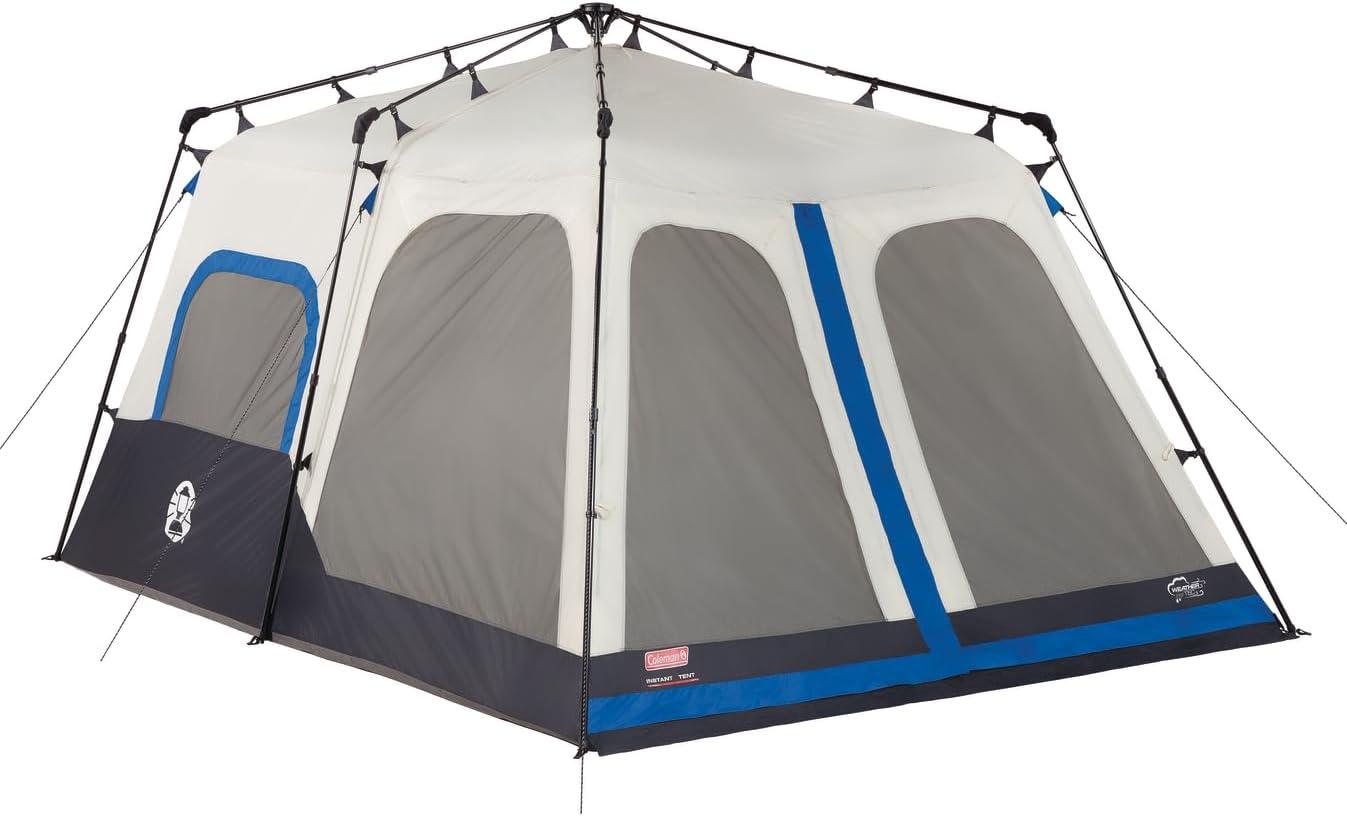 Coleman Instant Tent with 1-Minute Setup, 4/6/8/10 Person Tent with Pre-Attached Poles, Air Vent, & Carry Bag
