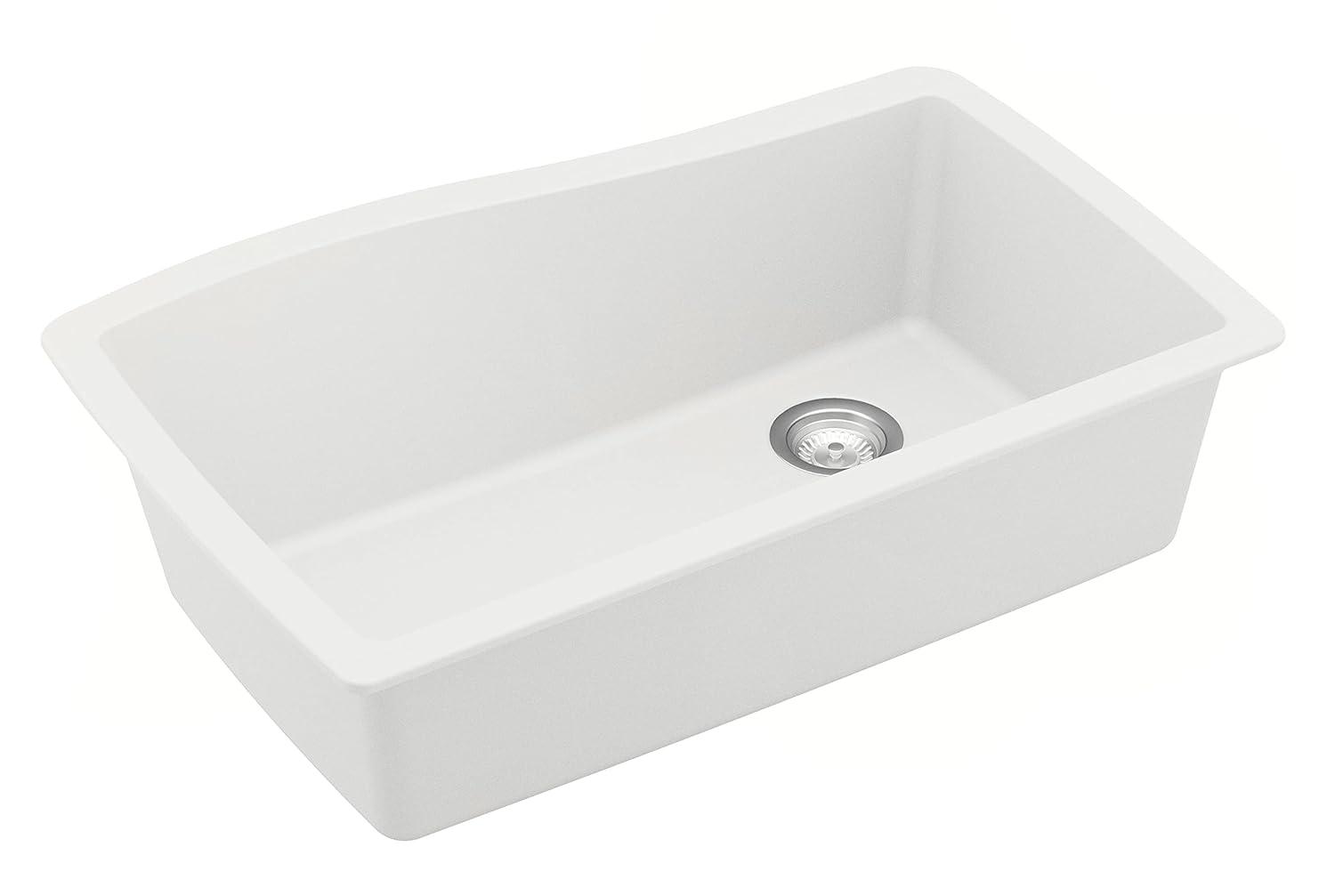 Karran Karran Undermount Quartz Composite 33-1/2'' X 21'' Single Bowl Kitchen Sink QU-722-WH