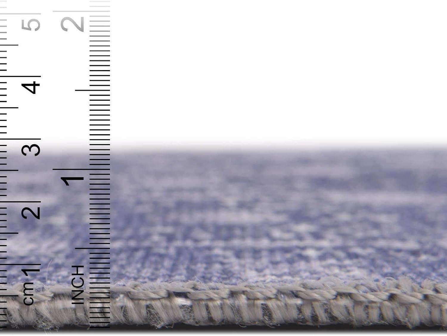 Elegant Blue Rectangular Synthetic Easy-Care Rug 5' x 8'