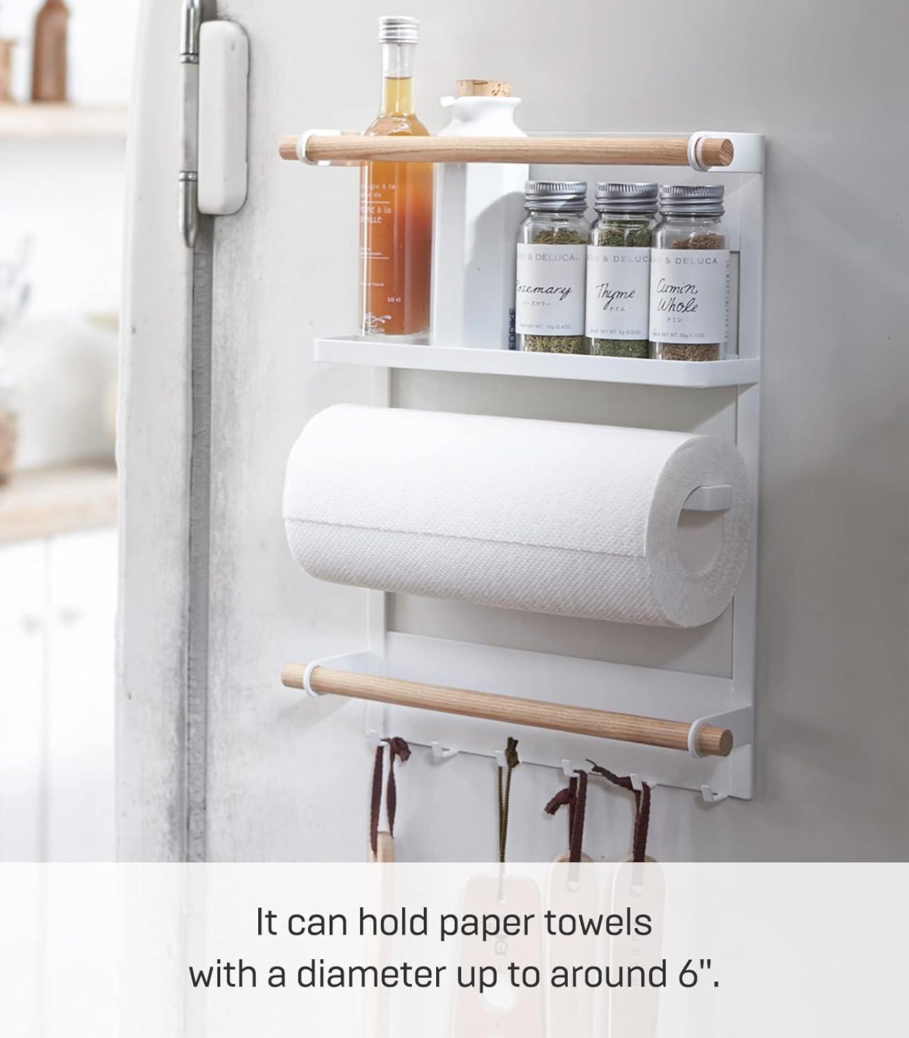 Yamazaki Tosca White Magnetic Kitchen Organization Rack