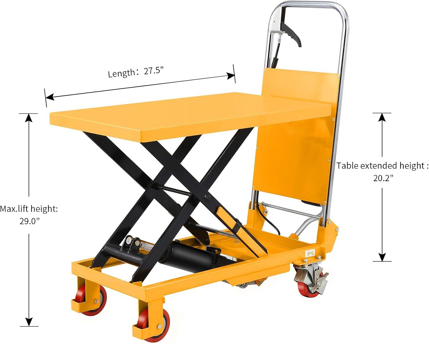 APOLLOLIFT 1PC 330lbs Single Scissor Lift Table Manual Scissor Type 29" Lifting