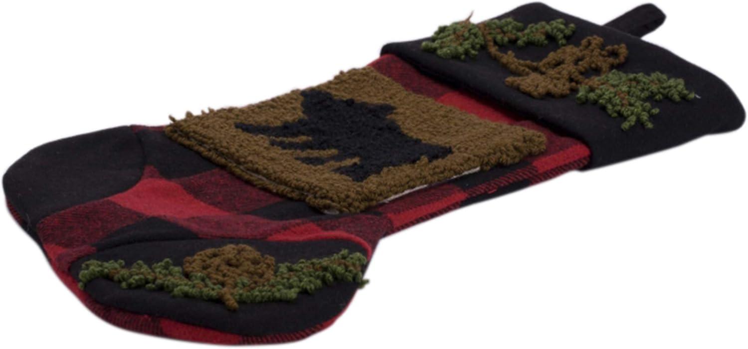 Red and Black Plaid Faux Fur Christmas Stocking