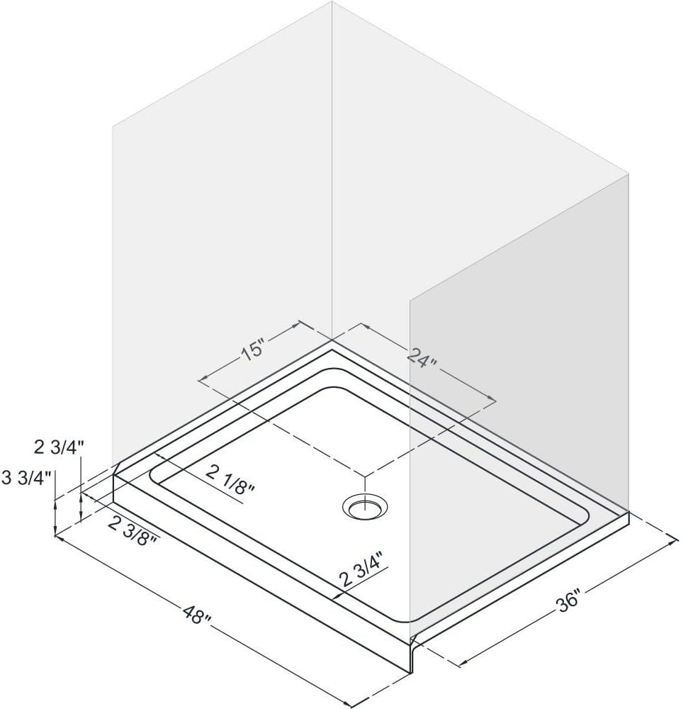 SlimLine 48" x 36" Single Threshold Shower Base