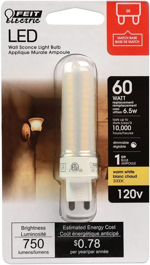 Feit Electric T4 G9 LED Bulb Warm White 60 Watt Equivalence 1 pk