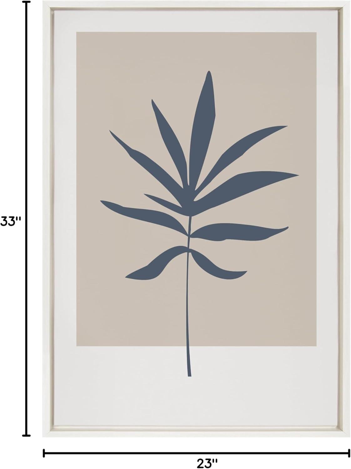 Kate & Laurel All Things Decor 23"x33" Sylvie Muted Colorblock Botanical Leaf Framed Wall Art by The Creative Bunch Studio White