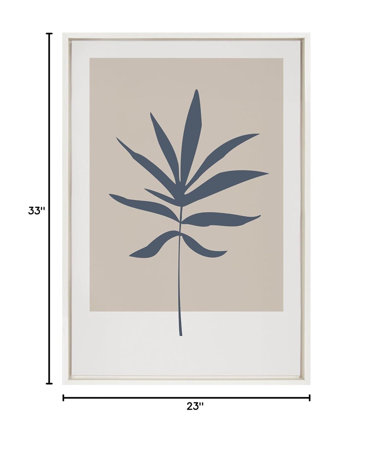 Kate & Laurel All Things Decor 23"x33" Sylvie Muted Colorblock Botanical Leaf Framed Wall Art by The Creative Bunch Studio White