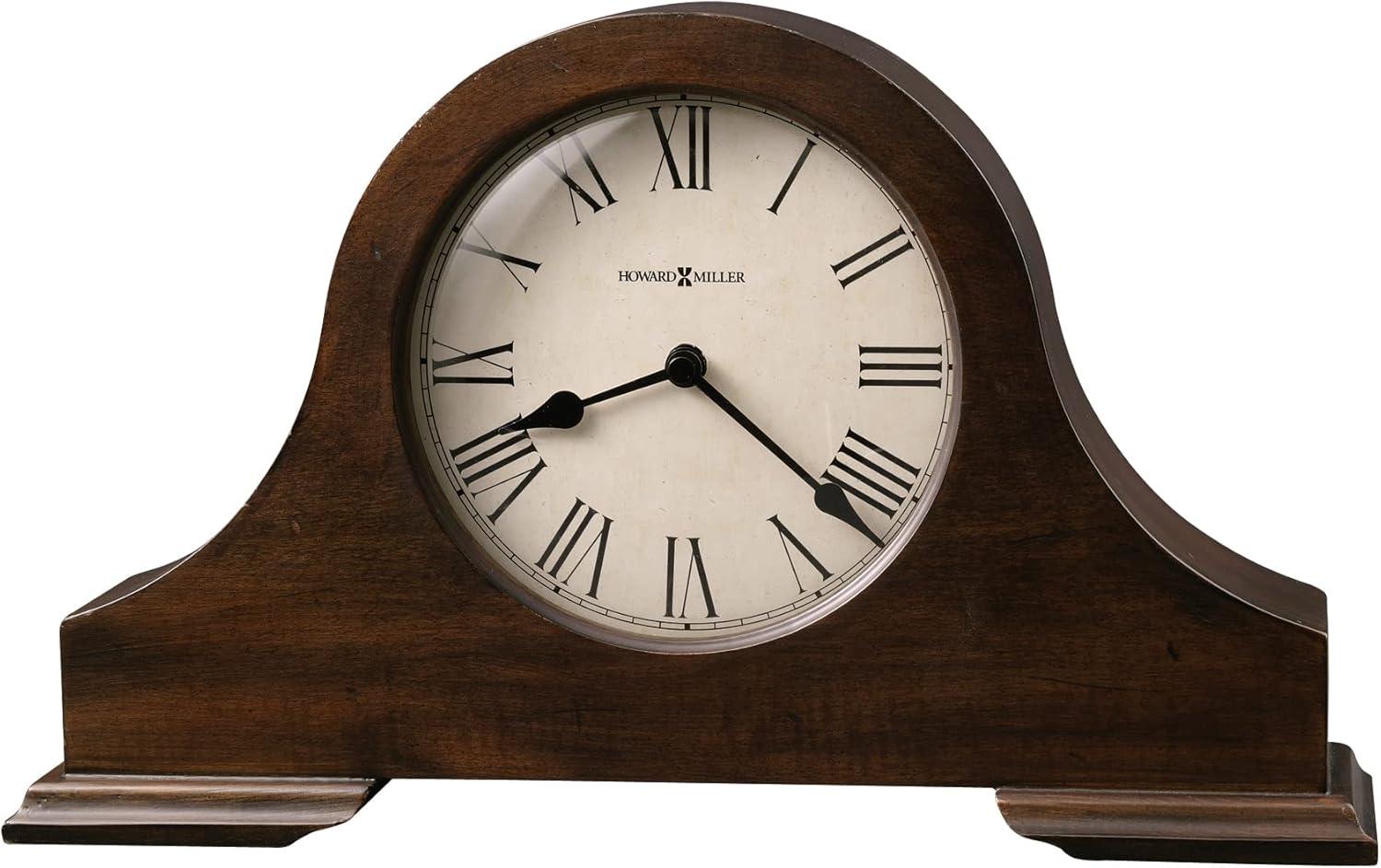 Humphrey Traditional Roman Numeral Wood Quartz Movement / Crystal Tabletop Clock in Hampton Cherry